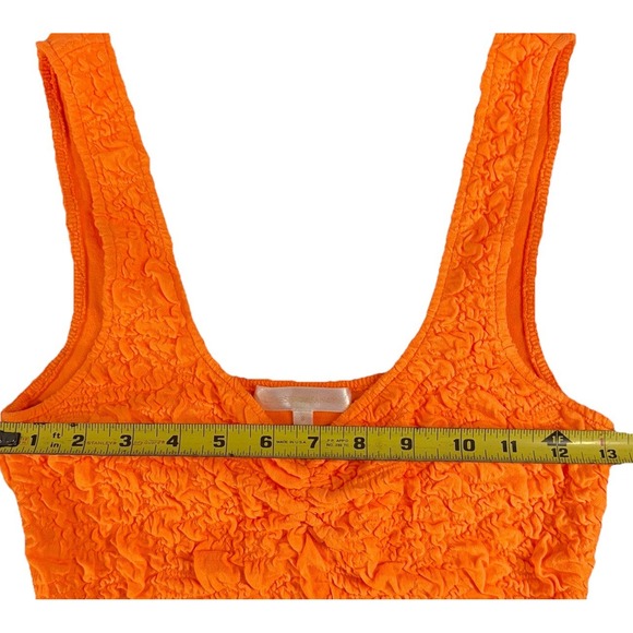 LoveShackFancy Bartlette Dress Small Tangerine Orange Textured Mini Sundress - Picture 8 of 11